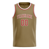 Custom Light Khaki & Copper Rose Colors Design Sports Basketball Jersey