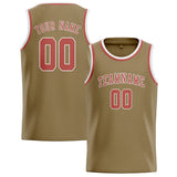 Custom Light Khaki & Copper Rose Colors Design Sports Basketball Jersey