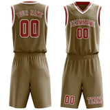Custom Light Khaki Copper Rose Basketball Set