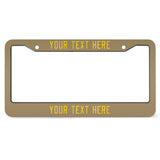 Custom Light Khaki Gold License Plate Frame