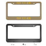 Custom Light Khaki Gold License Plate Frame
