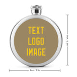 Custom Light Khaki Gold Hip Flask