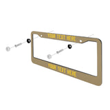 Custom Light Khaki Gold License Plate Frame