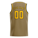Custom Light Khaki & Gold Colors Design Sports Basketball Jersey
