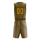 Custom Light Khaki Gold Basketball Set