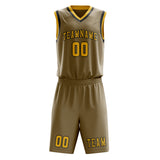 Custom Light Khaki Gold Basketball Set