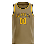 Custom Light Khaki & Gold Colors Design Sports Basketball Jersey