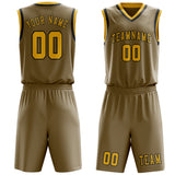 Custom Light Khaki Gold Basketball Set