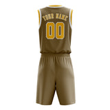 Custom Light Khaki Gold Basketball Set