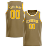 Custom Light Khaki & Gold Colors Design Sports Basketball Jersey