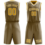 Custom Light Khaki Gold Basketball Set