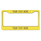 Custom Light Yellow Brown License Plate Frame