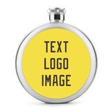 Custom Light Yellow Brown Hip Flask