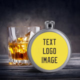 Custom Light Yellow Brown Hip Flask