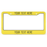 Custom Light Yellow Olive License Plate Frame