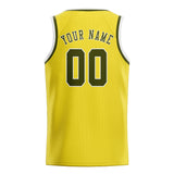 Custom Light Yellow & Olive Colors Design Sports Basketball Jersey