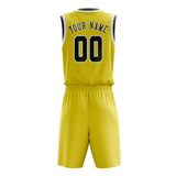 Custom Light Yellow Olive Basketball Set