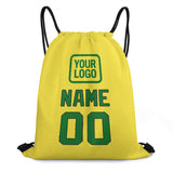 Custom Light Yellow Emerald Green Drawstring Bag