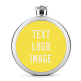 Custom Light Yellow Cream Hip Flask