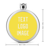 Custom Light Yellow Cream Hip Flask