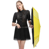 Custom Light Yellow Cream Automatic Umbrella