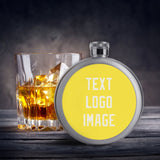 Custom Light Yellow Cream Hip Flask
