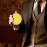 Custom Light Yellow Cream Hip Flask