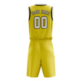 Custom Light Yellow Cream Basketball Set