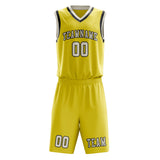 Custom Light Yellow Cream Basketball Set