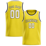 Custom Light Yellow & Cream Colors Design Sports Basketball Jersey
