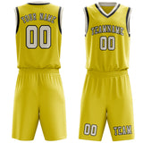 Custom Light Yellow Cream Basketball Set