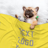 Custom Light Yellow Gray Pet Blanket