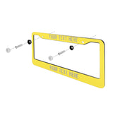 Custom Light Yellow Gray License Plate Frame