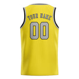 Custom Light Yellow & Gray Colors Design Sports Basketball Jersey