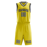 Custom Light Yellow Gray Basketball Set