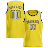 Custom Light Yellow & Gray Colors Design Sports Basketball Jersey