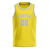 Custom Light Yellow & Gray Colors Design Sports Basketball Jersey