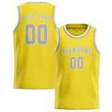 Custom Light Yellow & Gray Colors Design Sports Basketball Jersey