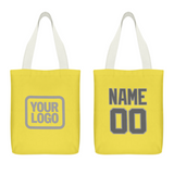 Custom Light Yellow Dark Grey Canvas Tote Bag