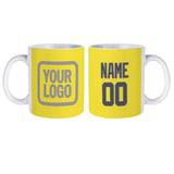 Custom Light Yellow Dark Grey Mug