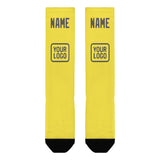 Custom Light Yellow Dark Grey Knee-High Sock