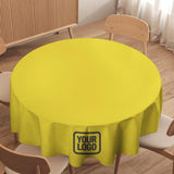 Custom Light Yellow Dark Grey Round Table Cloth