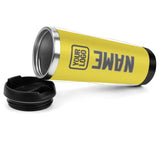 Custom Light Yellow Dark Grey Stainless Steel Water Cup