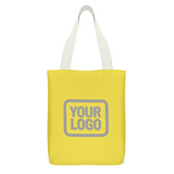 Custom Light Yellow Dark Grey Canvas Tote Bag