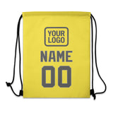 Custom Light Yellow Dark Grey Drawstring Bag