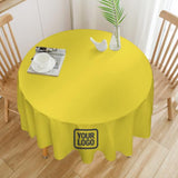 Custom Light Yellow Dark Grey Round Table Cloth