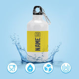 Custom Light Yellow Dark Grey Sports Bottle
