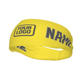 Custom Light Yellow Dark Grey Sports headband