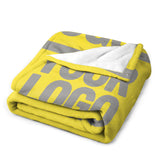 Custom Light Yellow Gray Blanket