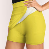 Custom Light Yellow Green A-Line Skort